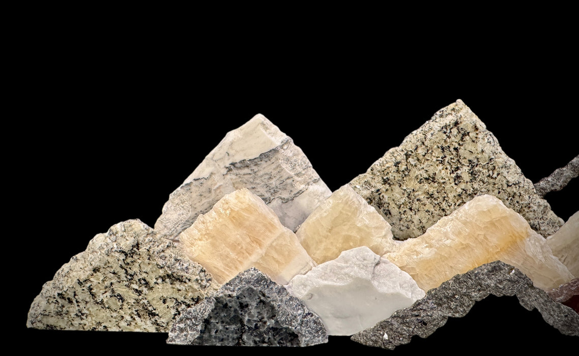 Illuminated onyx mountainscape