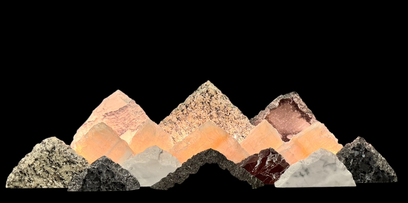 Illuminated onyx mountainscape