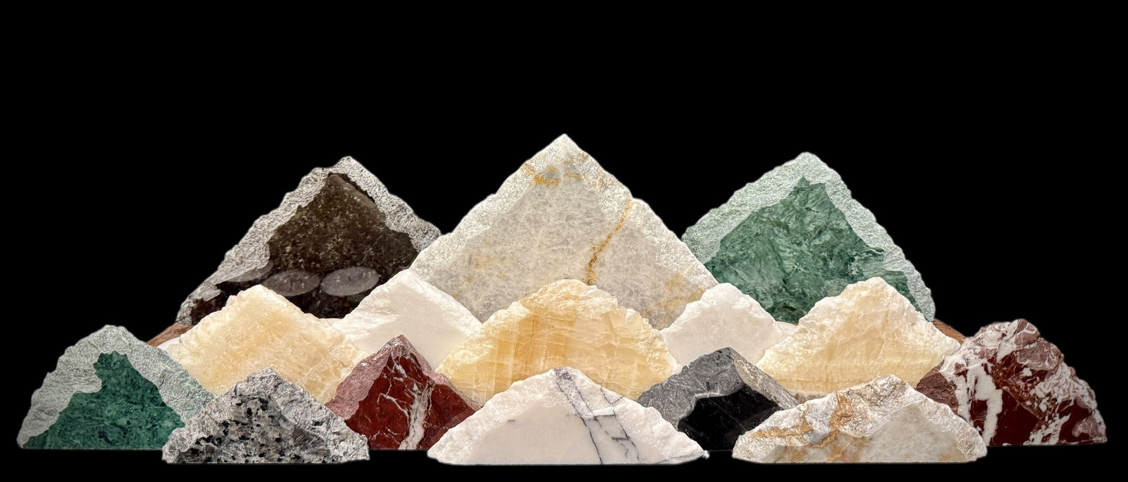 Illuminated onyx mountainscape