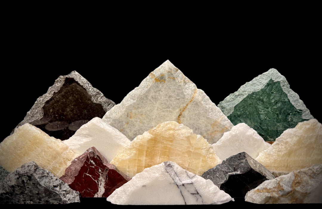 Illuminated onyx mountainscape