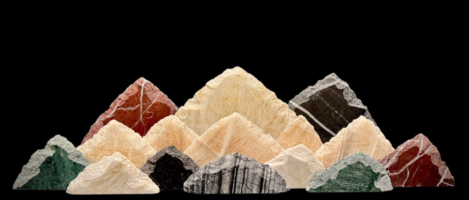 Illuminated onyx mountainscape