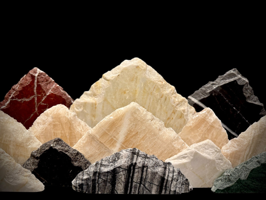 Illuminated onyx mountainscape