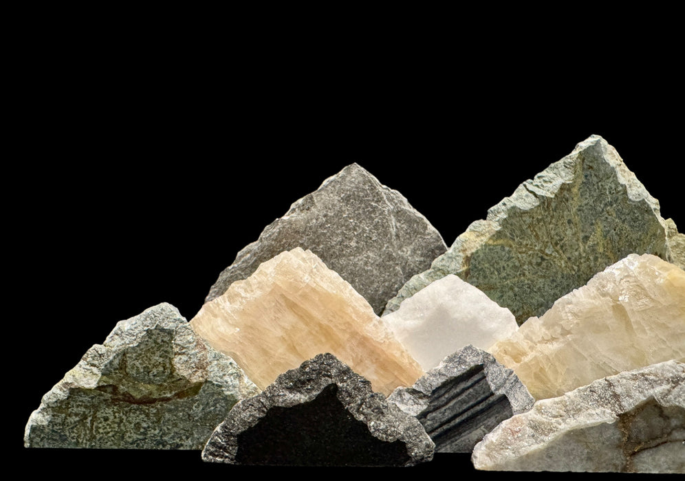 Illuminated onyx/marble mountainscape