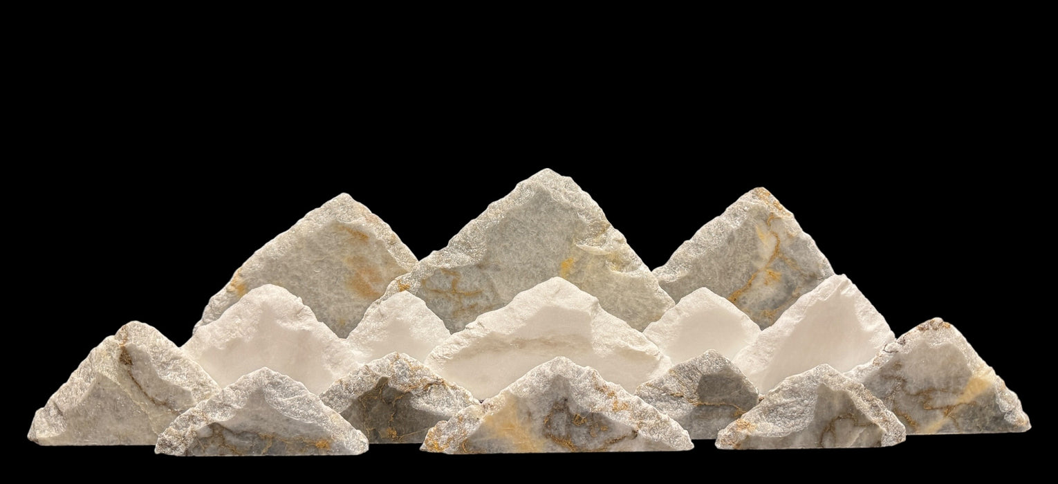 Illuminated onyx mountainscape