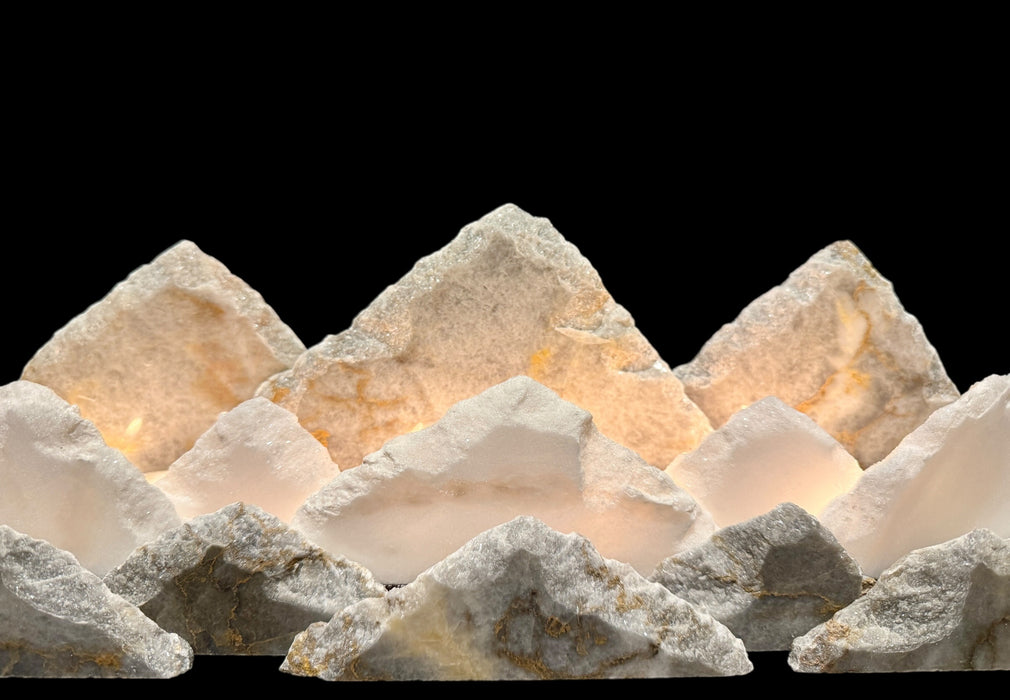 Illuminated onyx mountainscape