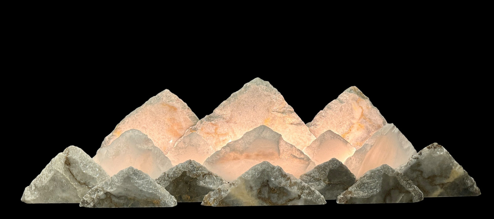 Illuminated onyx mountainscape