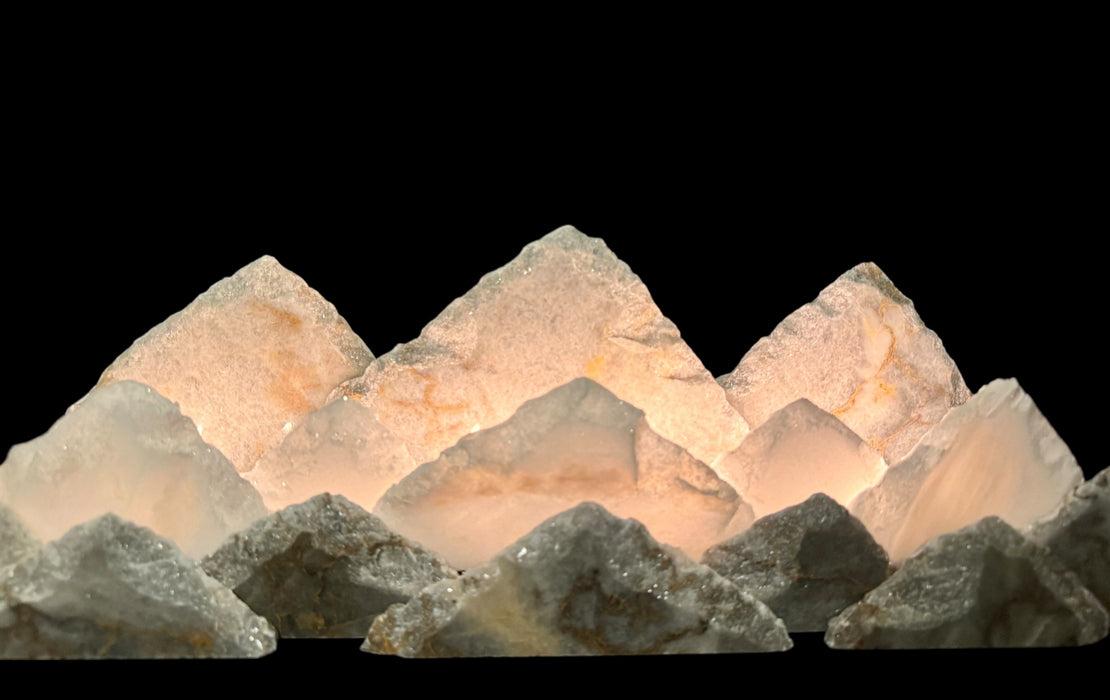 Illuminated onyx mountainscape