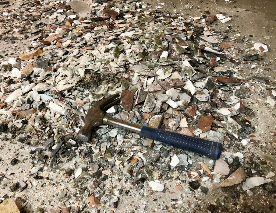 Illuminated marble mountainscape.